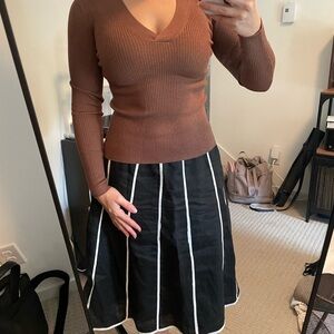 Anthropologie Brown Metallic Finish Sweater